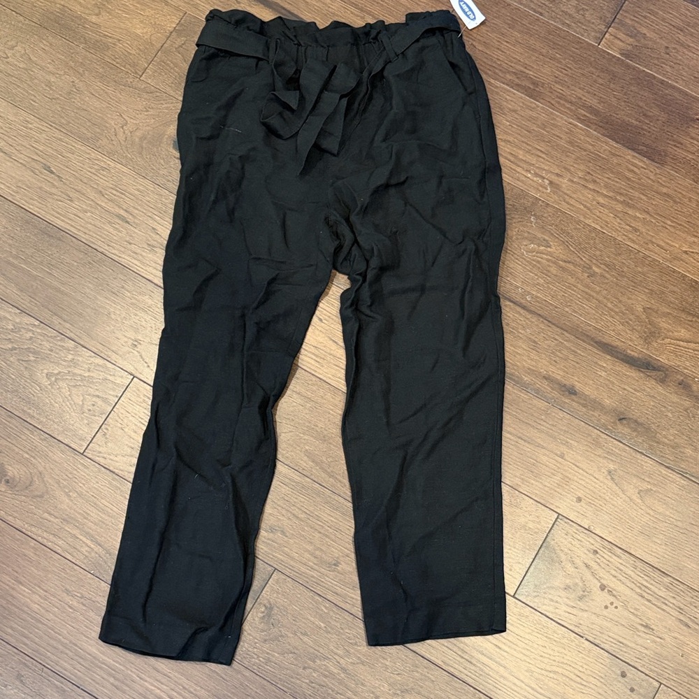 Old Navy Women’s Linen Black Pants Size 6 NWT C1-049